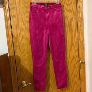 PAIGE Fuchsia pink skinny velvet pants trousers size 27